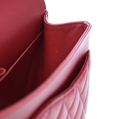 Chanel Caviar Quilted Jumbo Double Flap Red 12 of 14