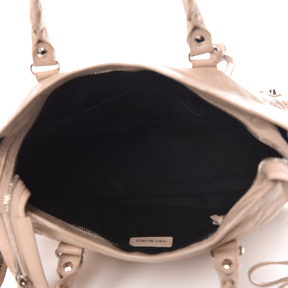 Balenciaga Agneau Classic Silver Hardware S City Logo Strap Light Beige Black 5 of 14