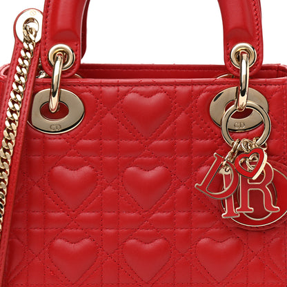 Christian Dior Calfskin Cannage Dioramour Mini Lady Dior Bag Bright Red 10 of 11