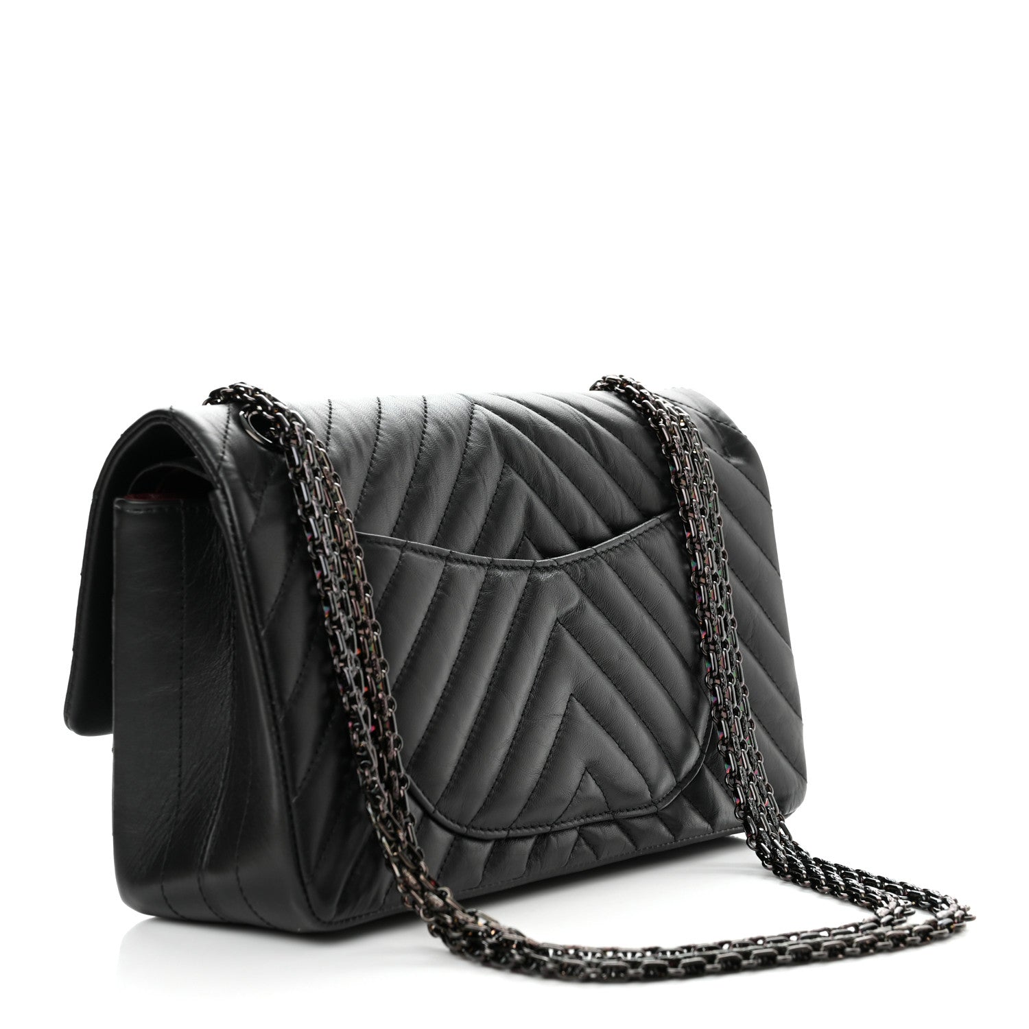 Chanel Aged Calfskin Chevron Quilted 2.55 Reissue 225 Flap So Black 3 of 10