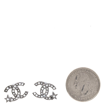 Chanel Crystal CC Starfall Earrings Silver 2 of 3