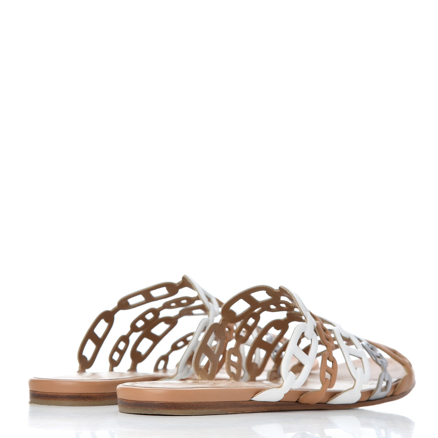 Hermes Nappa Thalassa Sandals 37.5 Multicolore Camel 4 of 21
