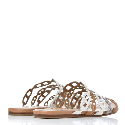 Hermes Nappa Thalassa Sandals 37.5 Multicolore Camel 4 of 21