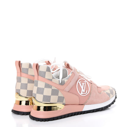 Louis Vuitton Suede Damier Azur Run Away Sneakers 36.5 Pink 4 of 7