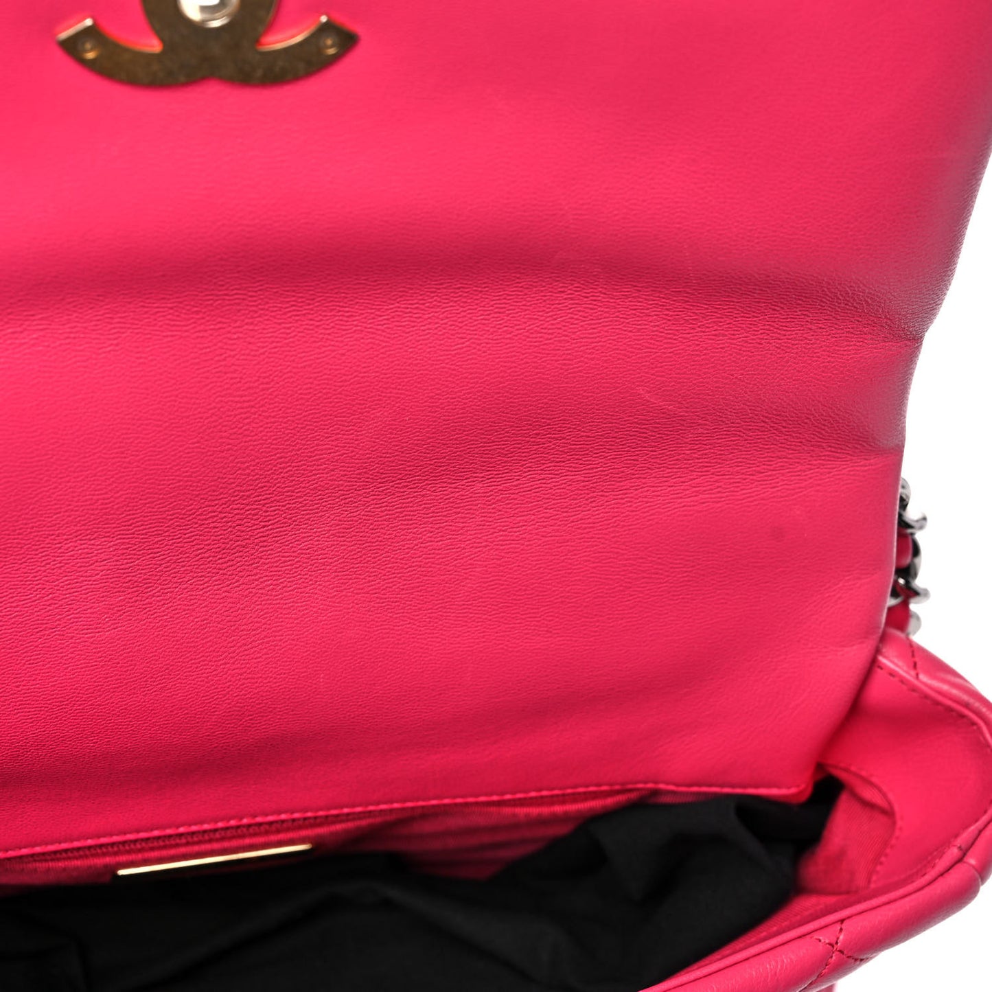Goatskin Quilted Large Chanel 19 Flap Dark Pink