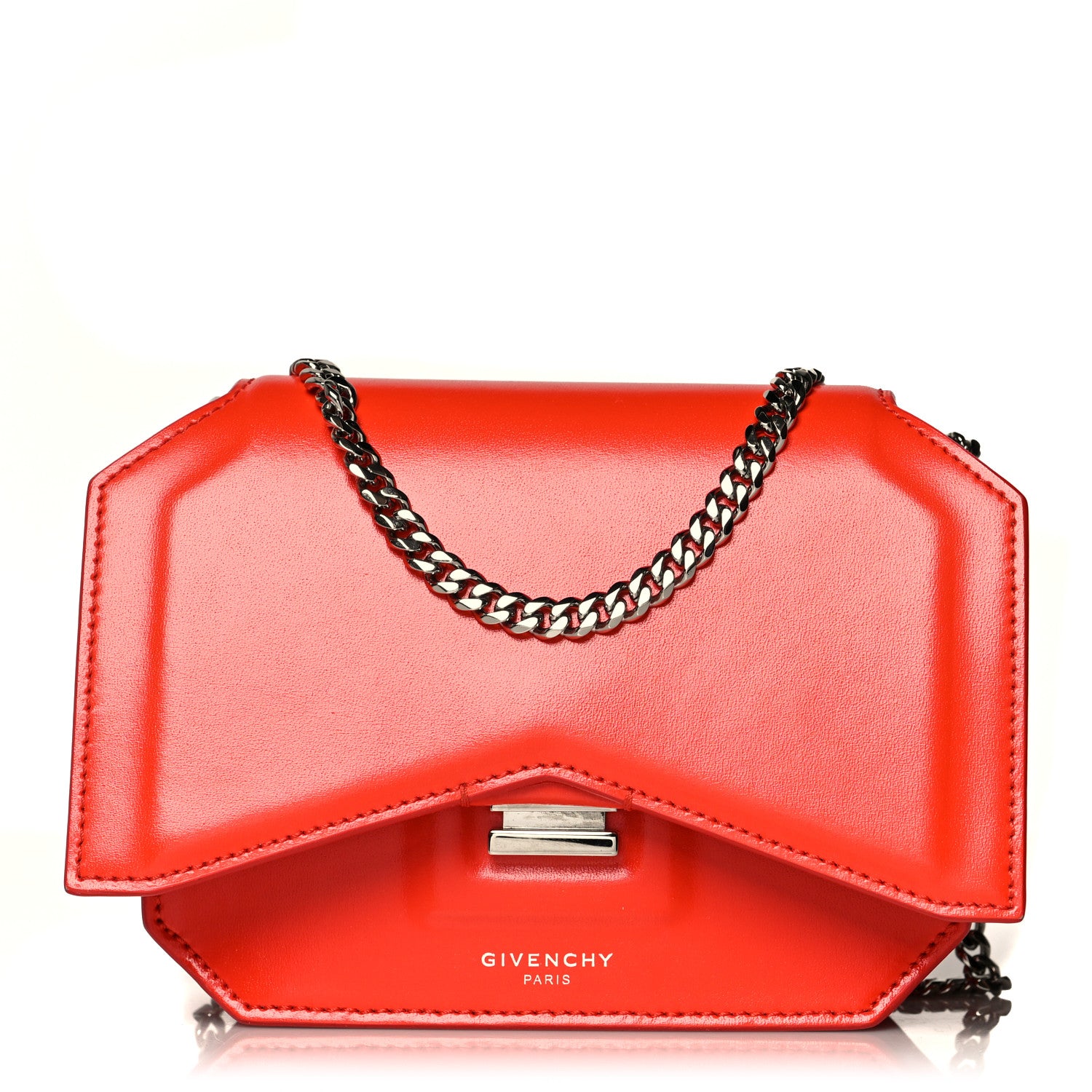 Givenchy Calfskin Bow Cut Chain Wallet Orange Fluo 1 of 11