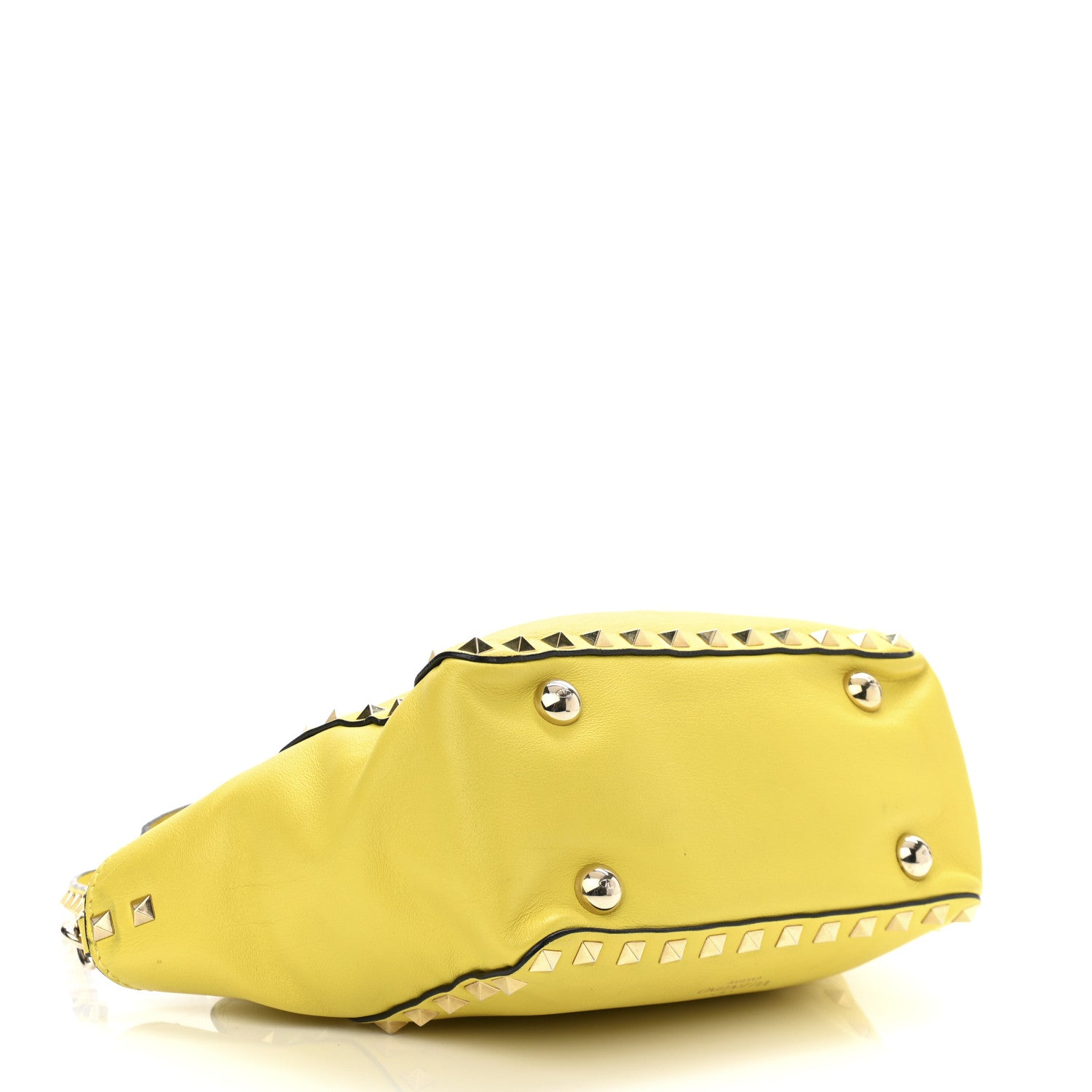 Valentino Garavani Vitello Mini Rockstud Tote Water Yellow 4 of 13