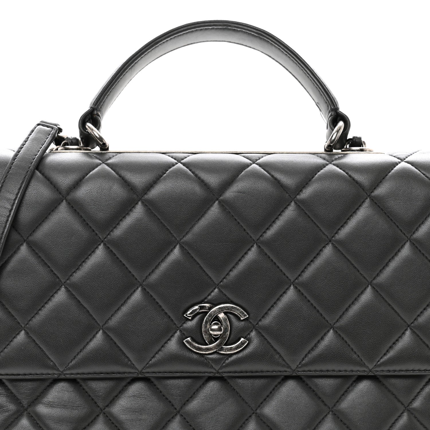 Chanel Lambskin Quilted Large Trendy CC Dual Handle Flap Bag Dark Grey 5 of 11
