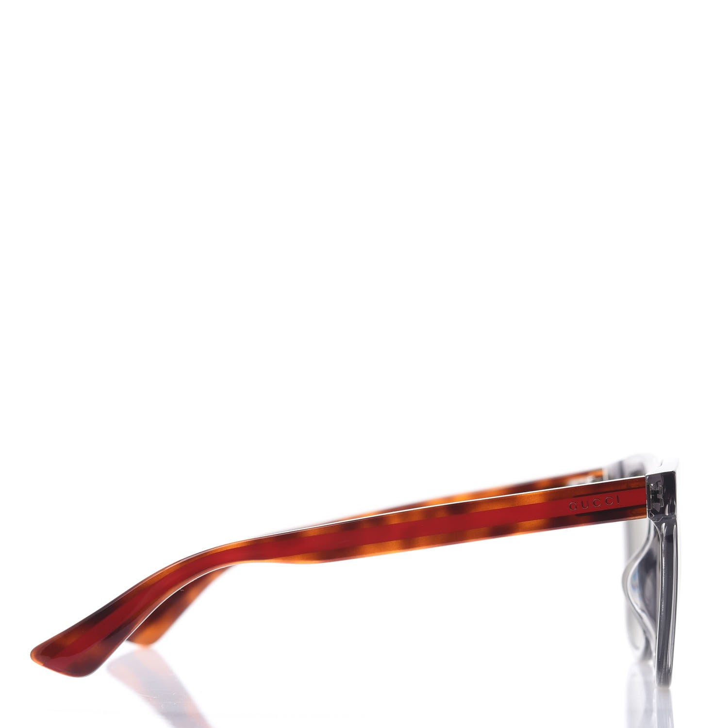 Gucci Acetate Square Frame Web Sunglasses GG0057SK Grey Havana 3 of 8