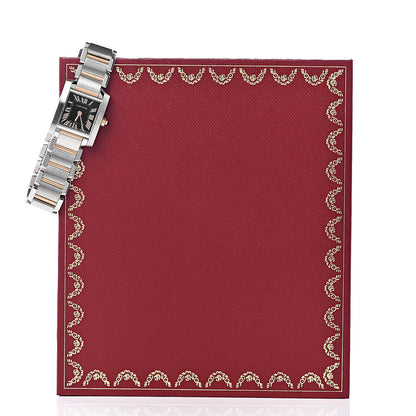 Cartier Stainless Steel 18K Pink Gold 20mm Tank Francaise Quartz Watch Black 8 of 8