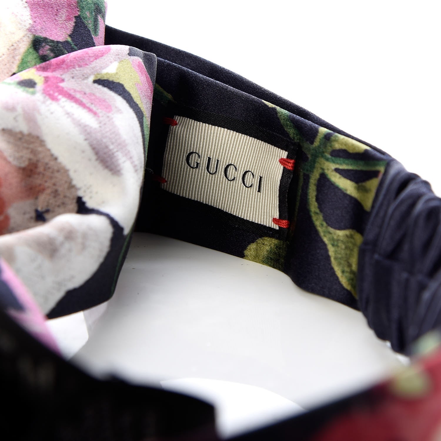 Gucci Silk Blooms Print Duchesse Headband Navy 3 of 5