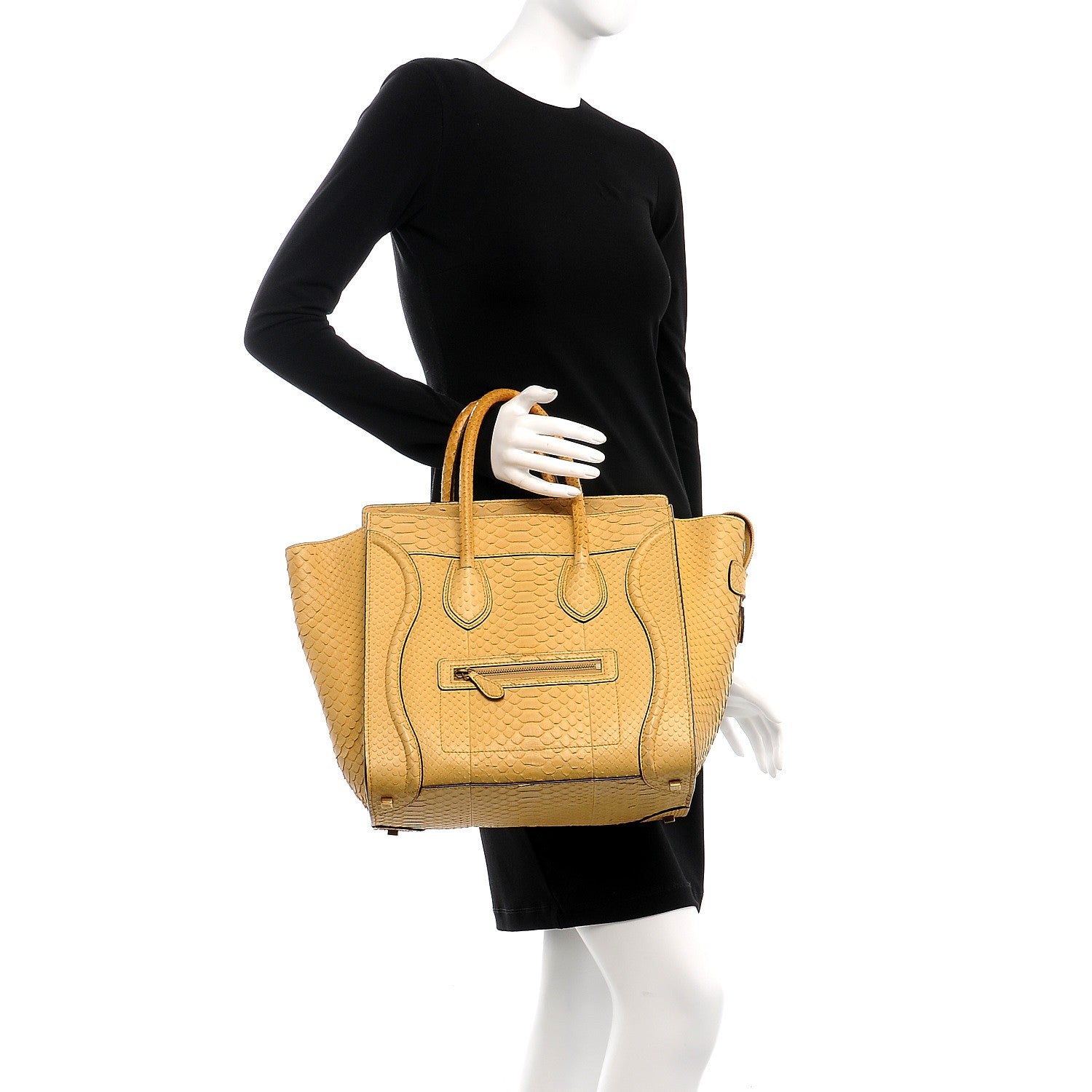 Celine Python Mini Luggage Beige 2 of 13
