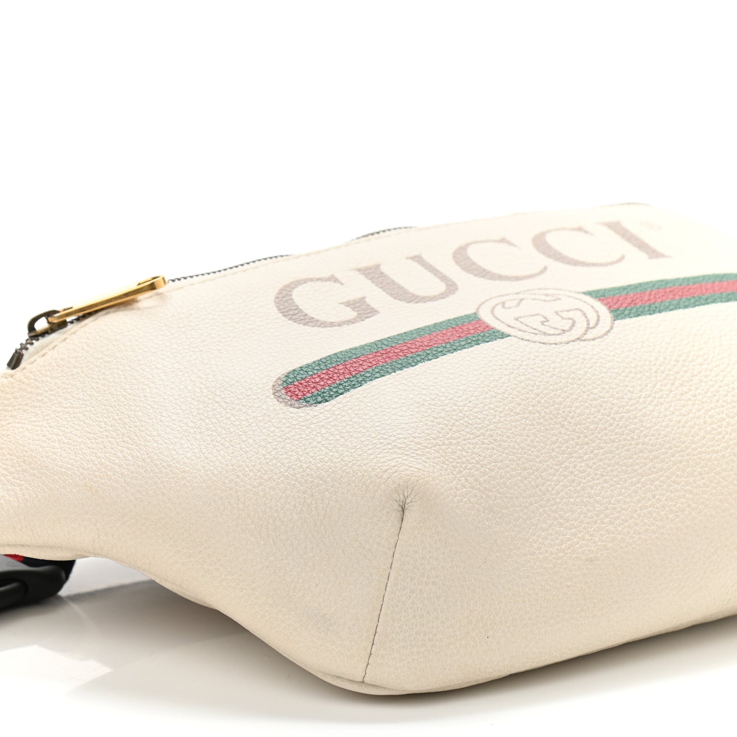 Grained Calfskin Logo Belt Bag White