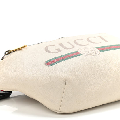 Gucci Grained Calfskin Logo Belt Bag White 9 of 10
