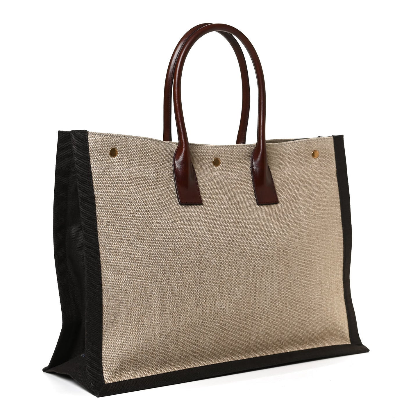 Linen Calfskin Rive Gauche Tote Natural