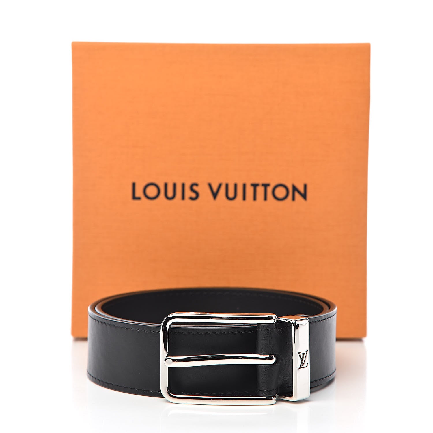 Louis Vuitton Calfskin 35mm Pont Neuf Belt 75 30 Black 6 of 6