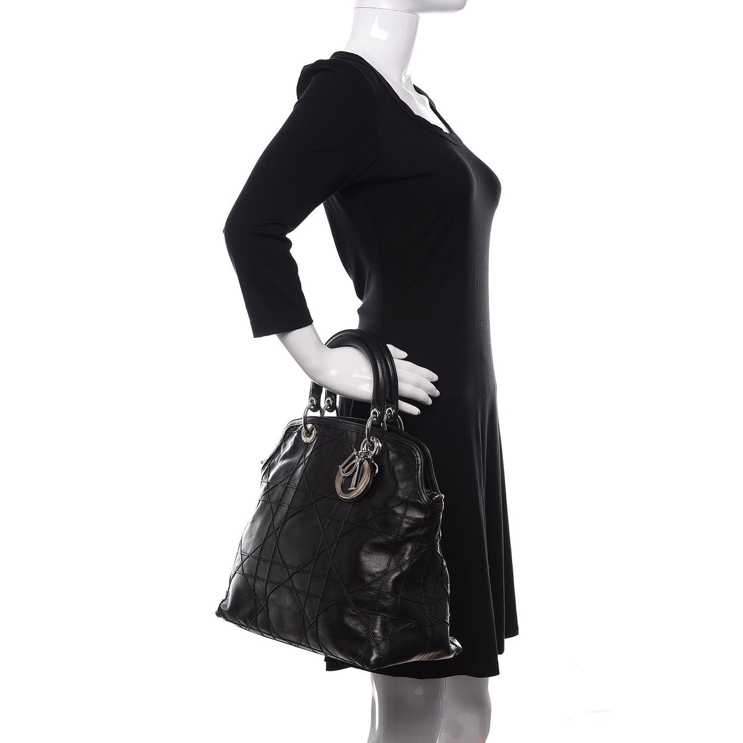 Lambskin Cannage Medium Granville Tote Black