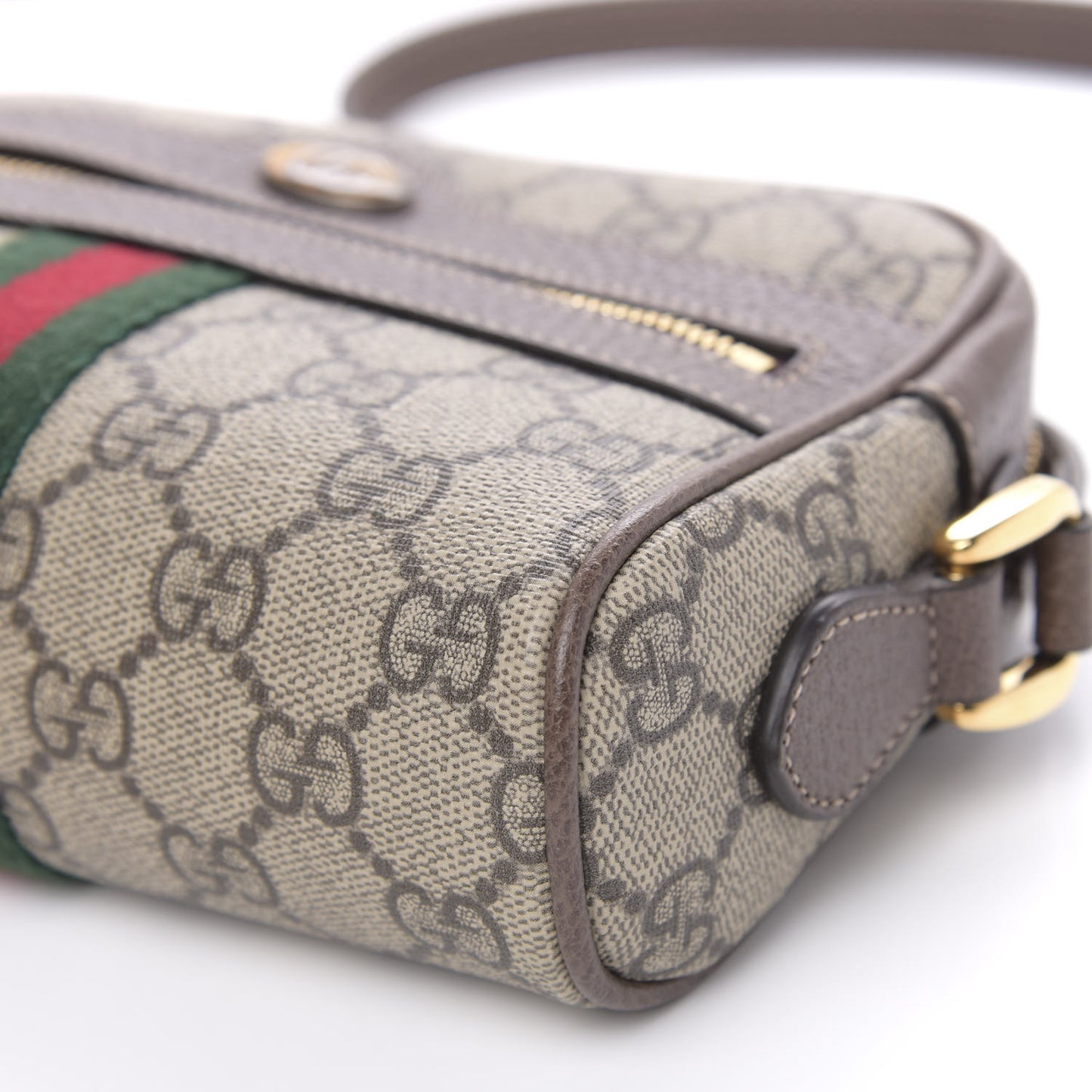GG Supreme Monogram Web Mini Ophidia Shoulder Bag Brown