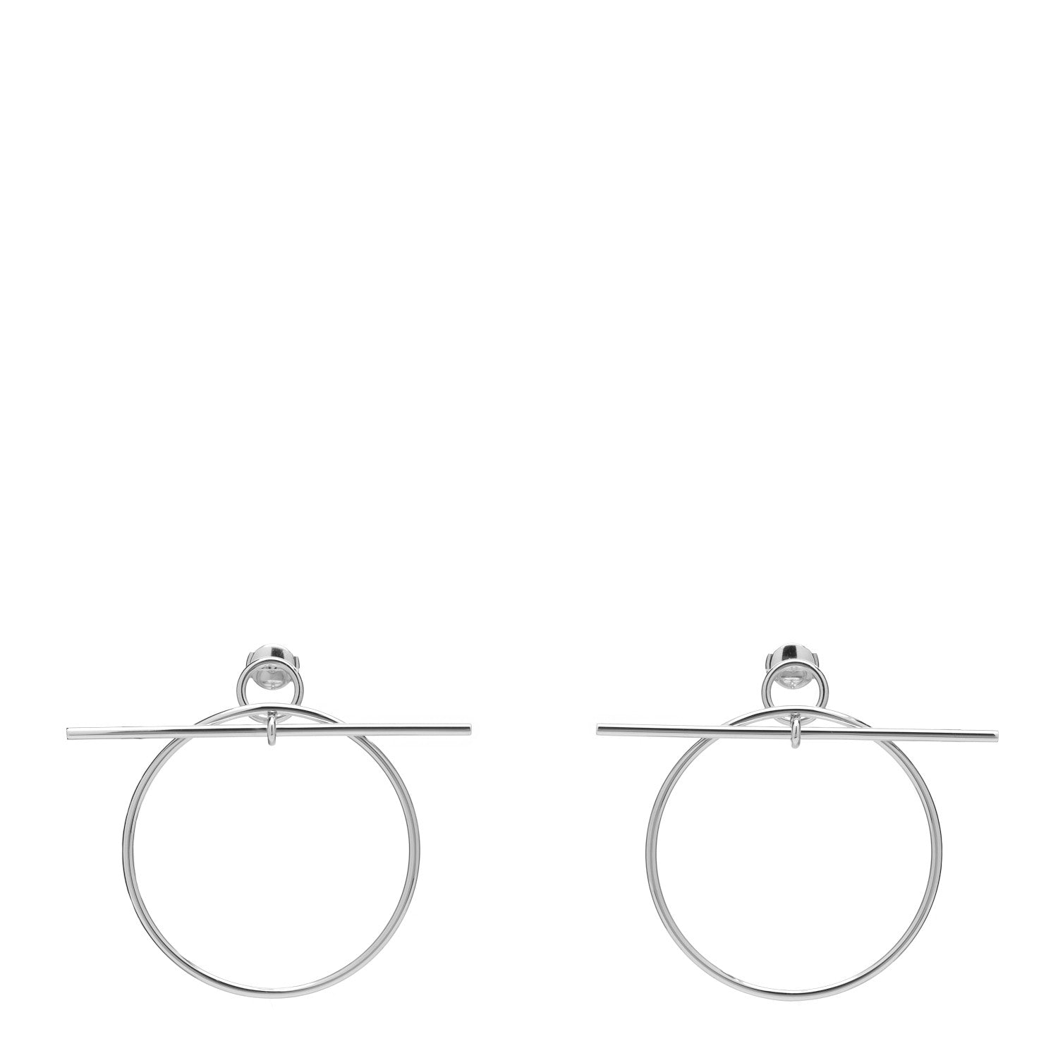 Hermes Sterling Silver MM Loop Earrings 1 of 5