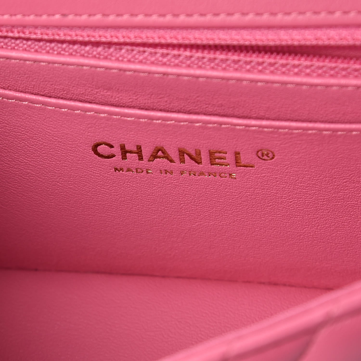 Chanel Lambskin Chevron Quilted Mini Rectangular Flap Pink 6 of 9