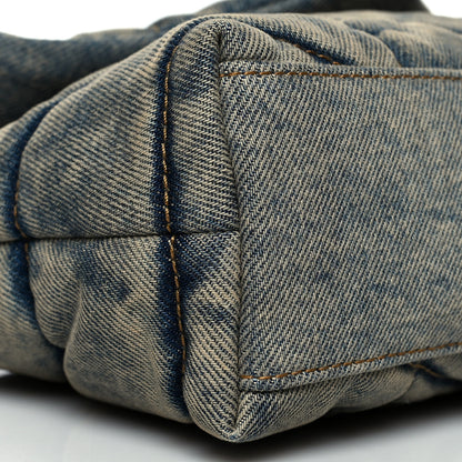 Saint Laurent Denim Quilted Toy Loulou Puffer Monogram Chain Satchel Rodeo Blue 8 of 9