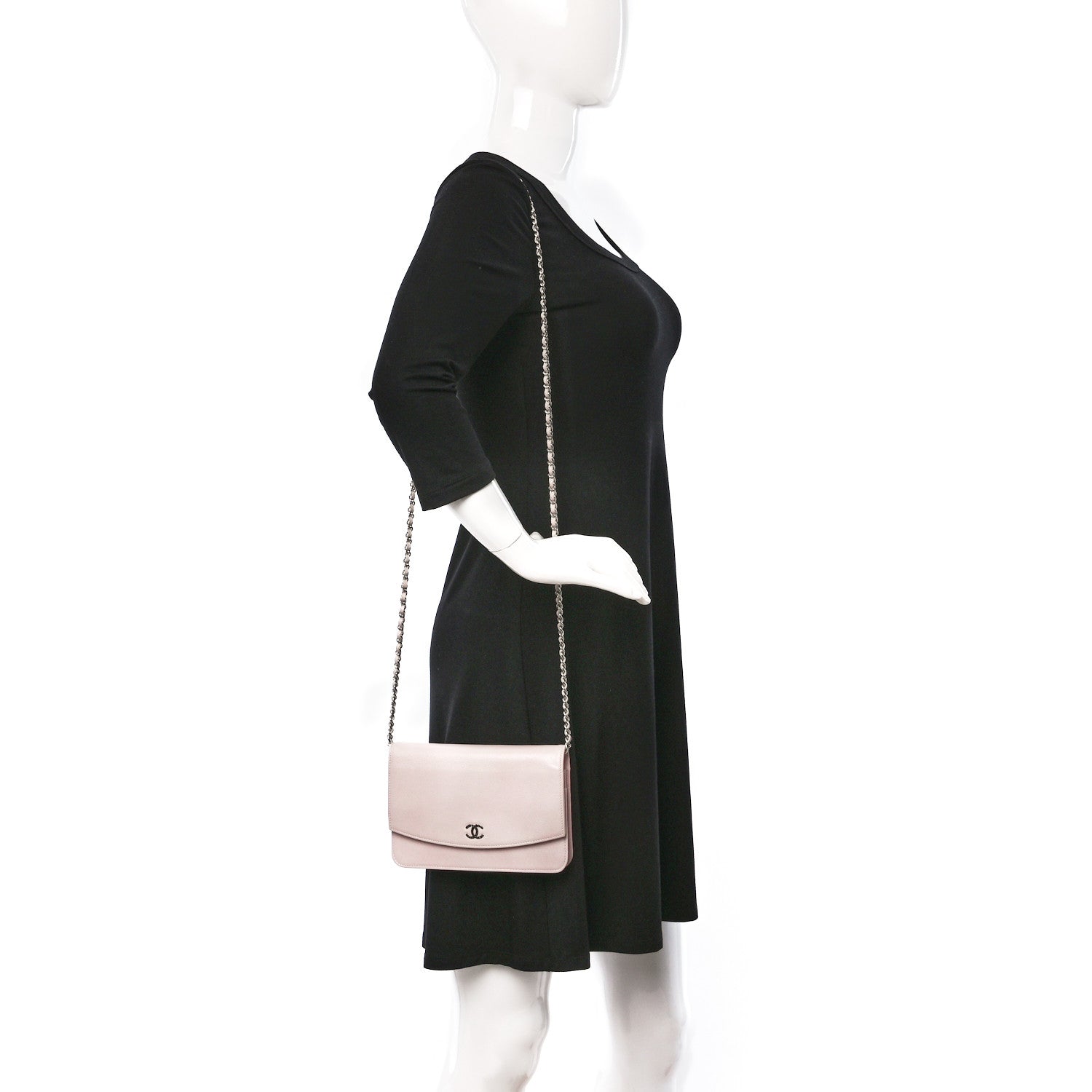 Chanel Caviar Sevruga Wallet on Chain WOC Pink 2 of 12