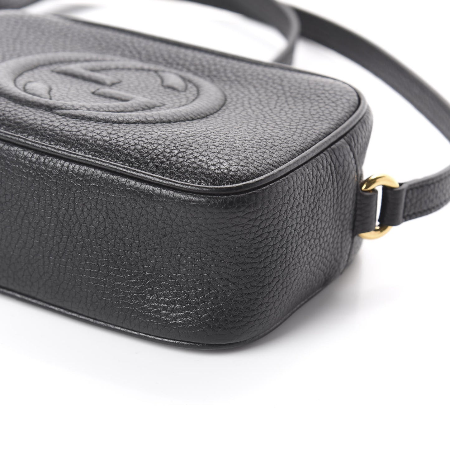 Pebbled Calfskin Mini Soho Disco Bag Black