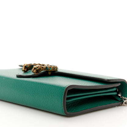 Gucci Calfskin Mini Dionysus Chain Wallet Emerald 9 of 10