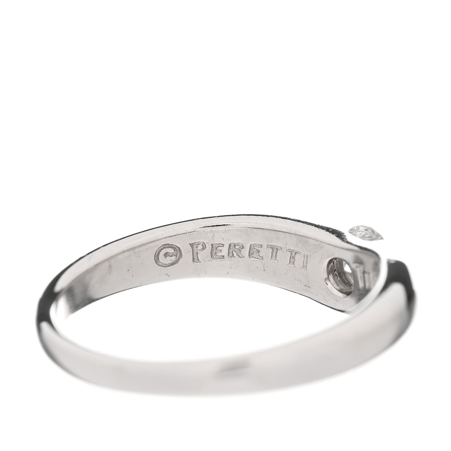 Platinum Diamond Elsa Peretti Curved Band Ring 52 6