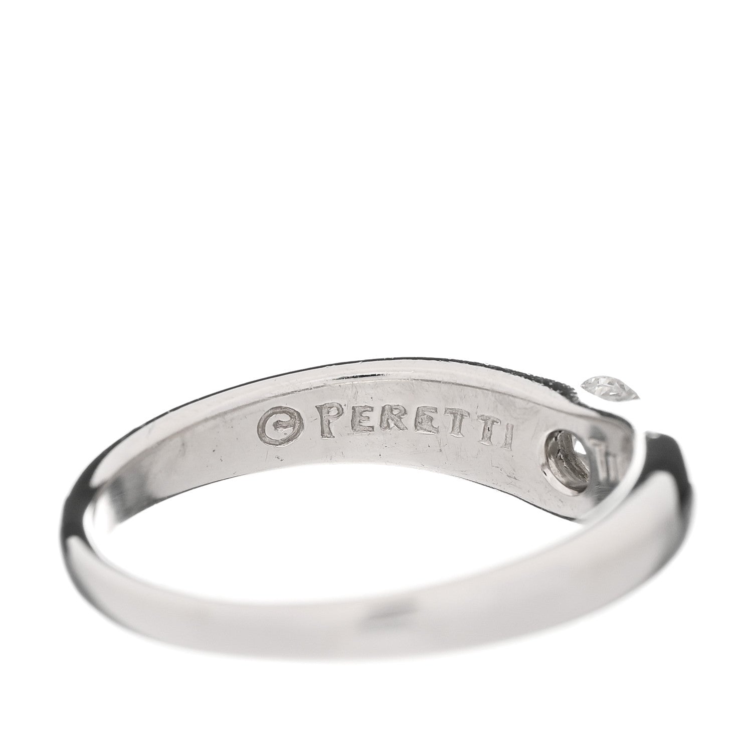 Tiffany Platinum Diamond Elsa Peretti Curved Band Ring 52 6 6 of 7