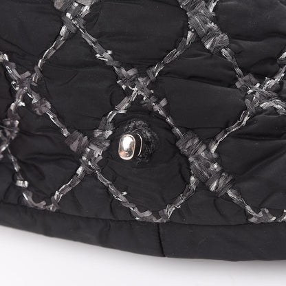 Chanel Nylon Quilted Tweed Stitch Medium Bubble Flap Black 13 of 13