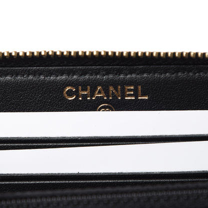 Chanel Caviar Quilted Medium Filigree Zip Around Wallet Black 6 of 9