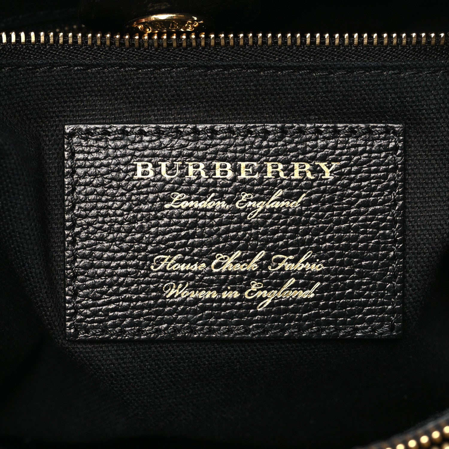 Burberry Derby Calfskin House Check Medium Banner Tote Black 5 of 8