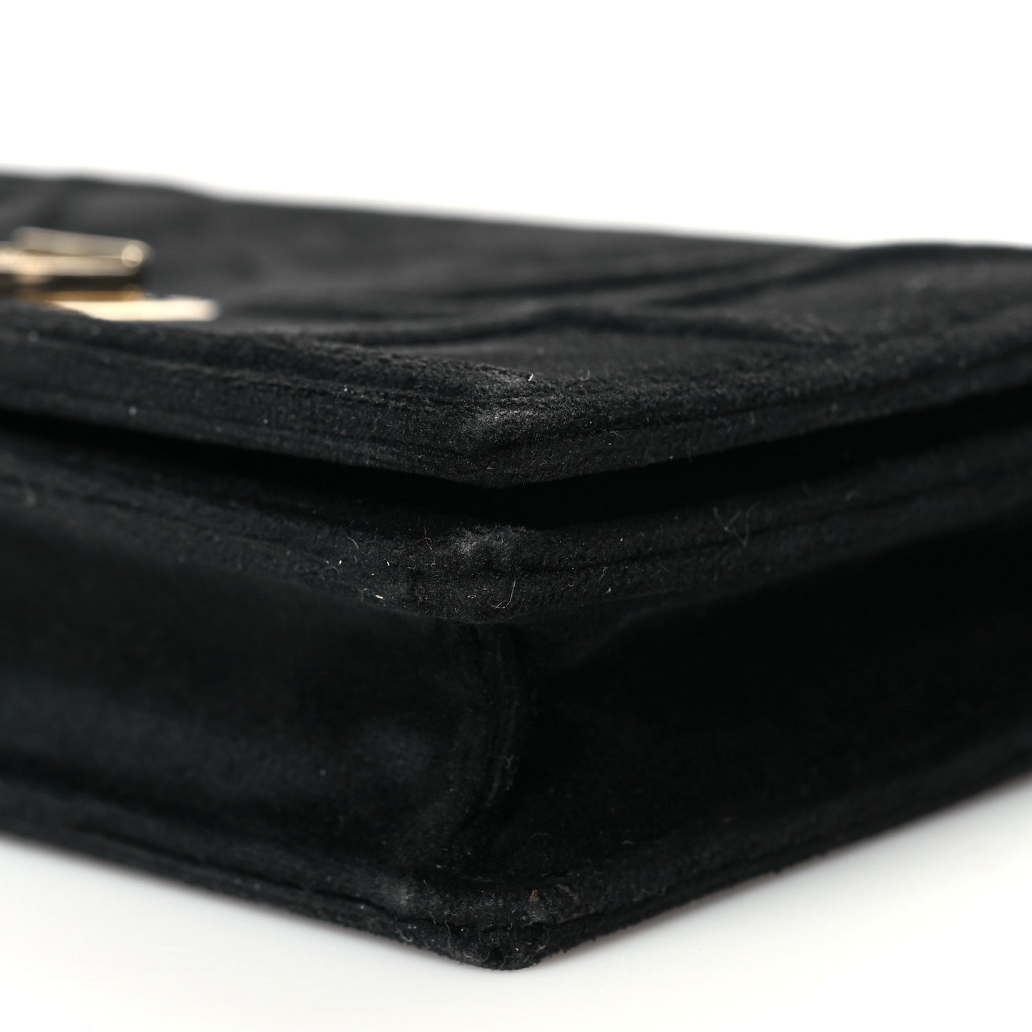 Velvet Diorama Wallet on Chain Pouch Black