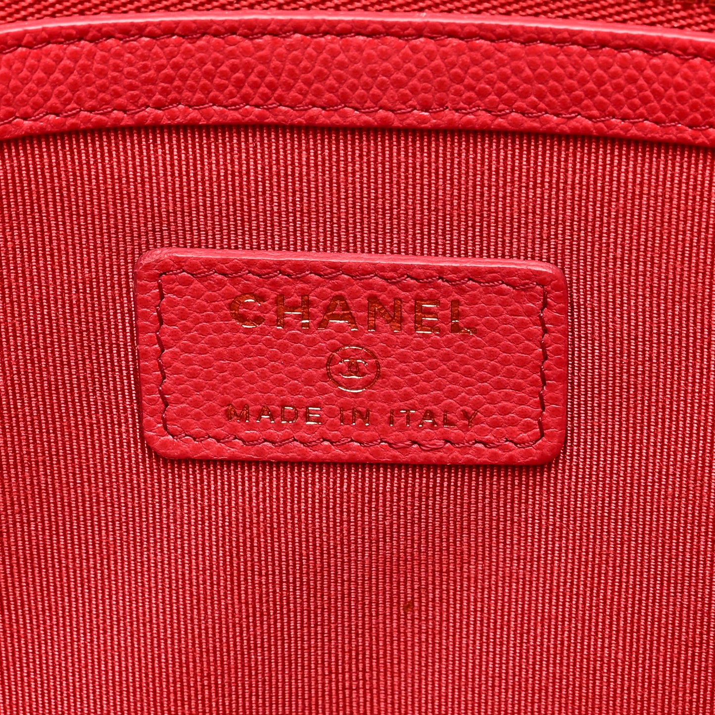 Caviar Quilted Medium Cosmetic Case Red