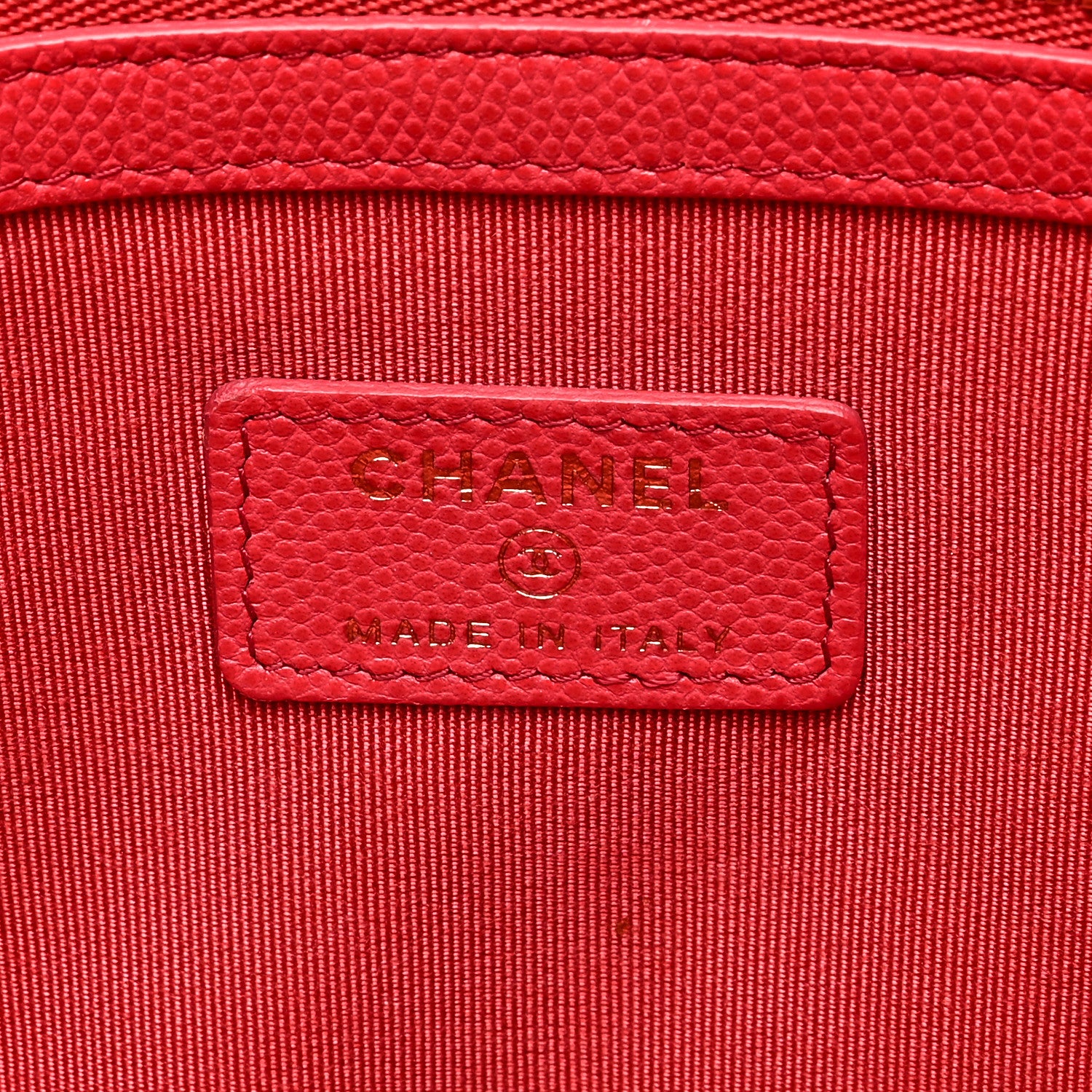 Chanel Caviar Quilted Medium Cosmetic Case Red 6 of 8