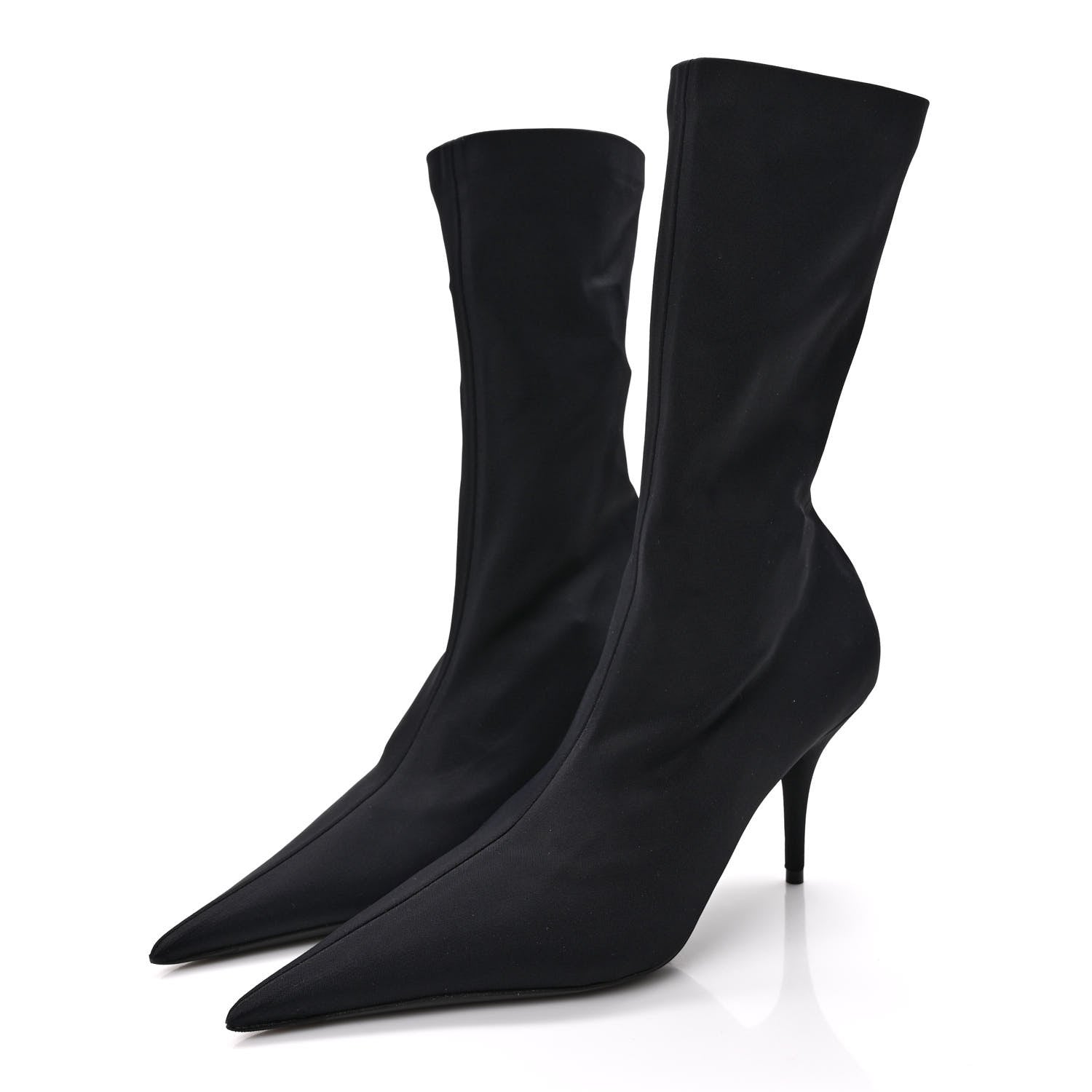 Balenciaga Matte Spandex Extreme Pointed Toe Knife 80mm Ankle Boots 38 Black 3 of 7