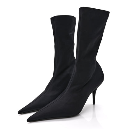 Balenciaga Matte Spandex Extreme Pointed Toe Knife 80mm Ankle Boots 38 Black 3 of 7