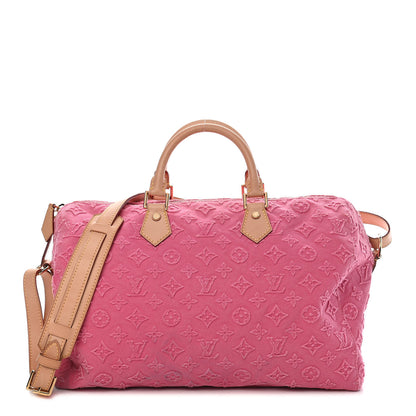 Louis Vuitton Denim Monogram Stone Speedy Bandouliere 35 Rose 1 of 8