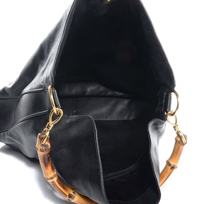 Gucci Leather Large Bamboo Handle Hobo Black 5 of 7