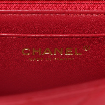 Chanel Lambskin Quilted Mini Rectangular Flap Dark Pink 6 of 11