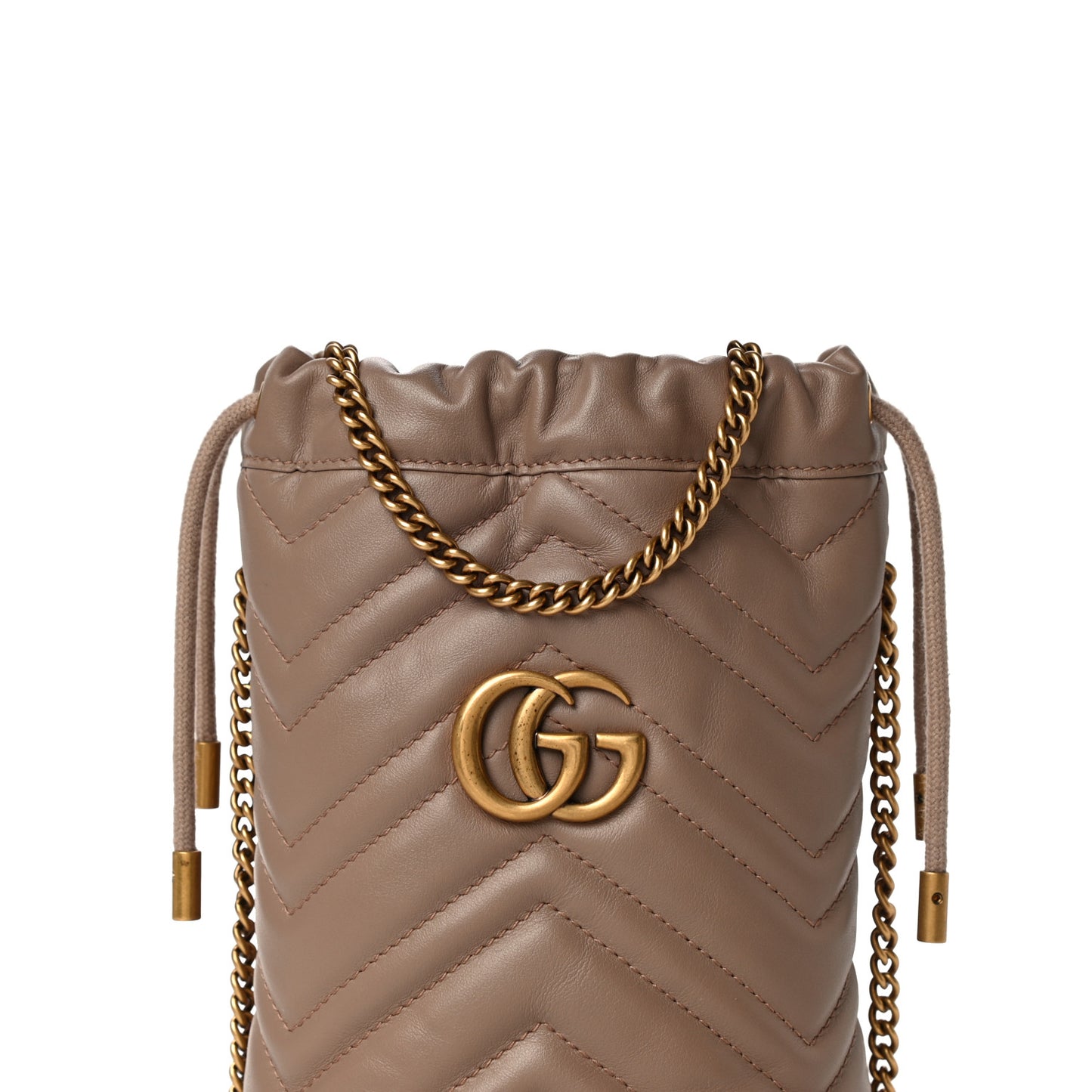 Calfskin Matelasse Mini GG Marmont 2.0 Bucket Bag Porcelain Rose