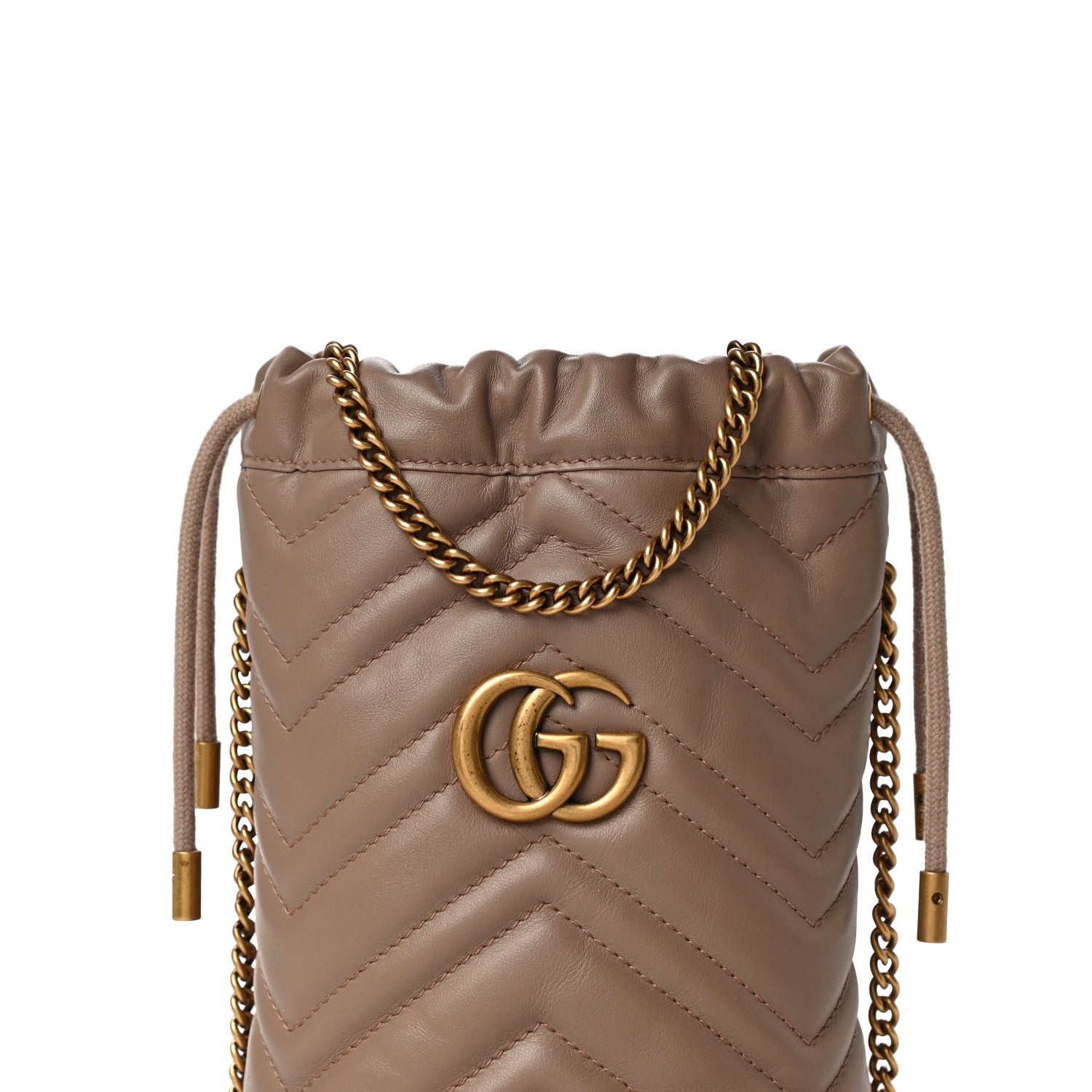 Gucci Calfskin Matelasse Mini GG Marmont 2.0 Bucket Bag Porcelain Rose 7 of 9