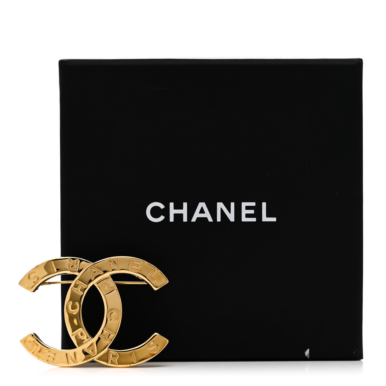 Chanel Metal Paris Button CC Large Brooch Gold 4 of 4