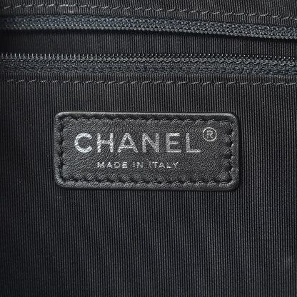 Chanel Calfskin Quilted Feather Weight Bowling Bag Black Beige 6 of 11