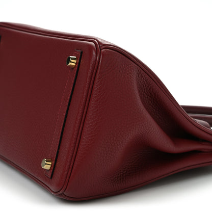 Hermes Taurillon Clemence Sombrero Birkin 30 Rouge H Rose Azalea 10 of 12