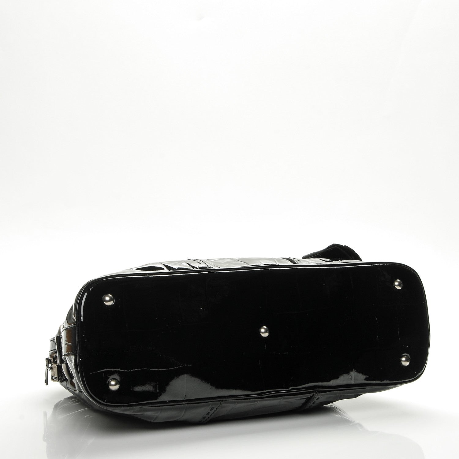 Saint Laurent Crocodile Embossed Patent Calfskin Large Muse Black 4 of 8
