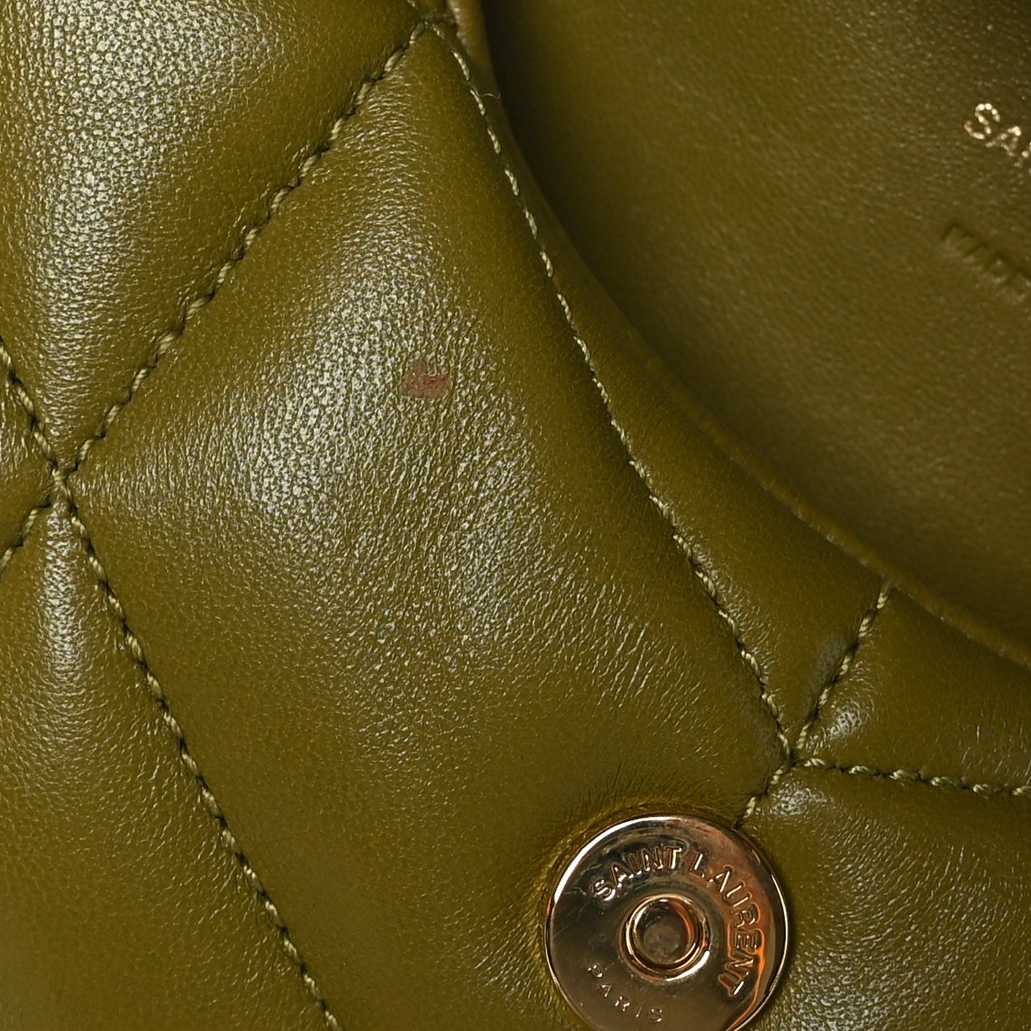 Lambskin Monogram Loulou Puffer Pouch Clutch Olive