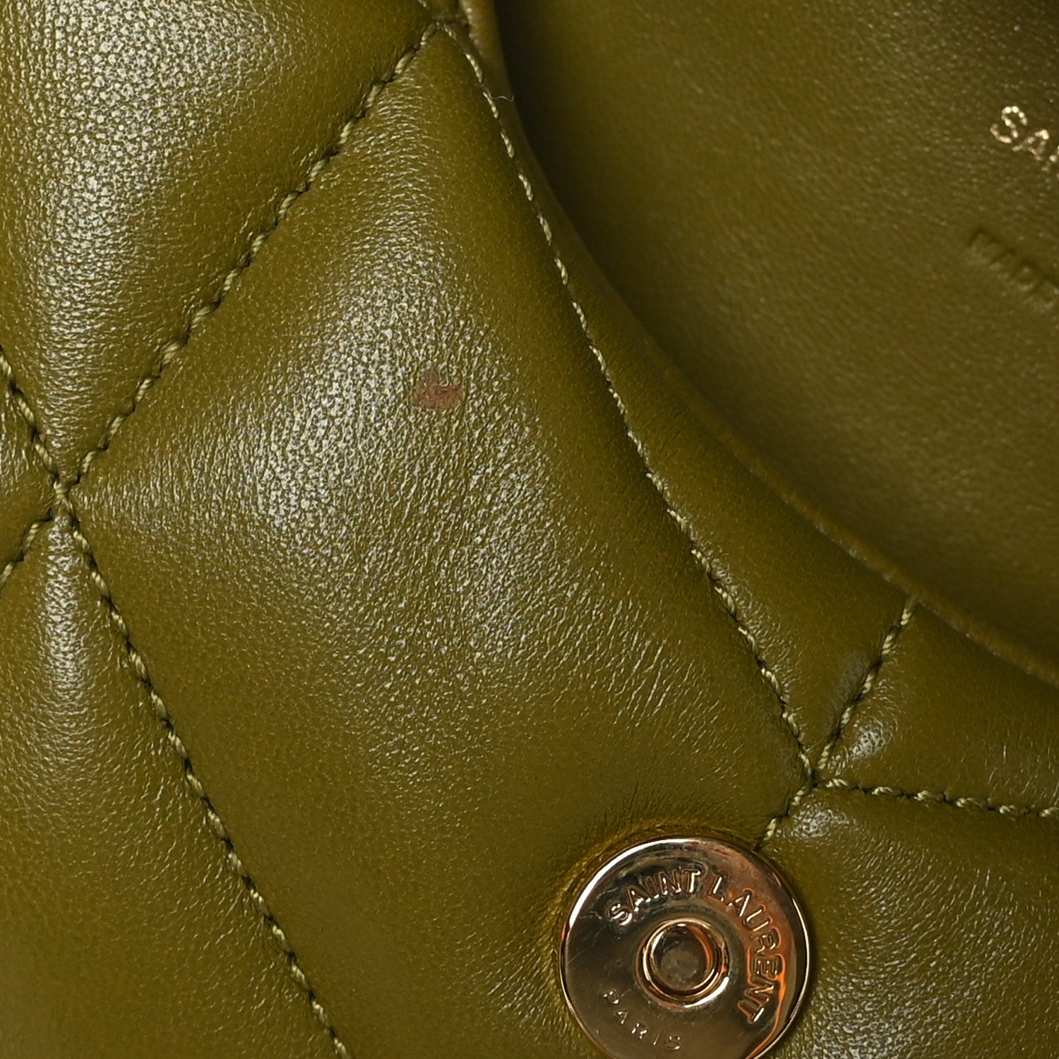 Saint Laurent Lambskin Monogram Loulou Puffer Pouch Clutch Olive 11 of 12