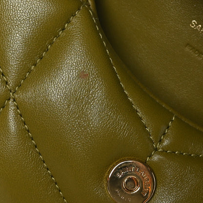 Saint Laurent Lambskin Monogram Loulou Puffer Pouch Clutch Olive 11 of 12